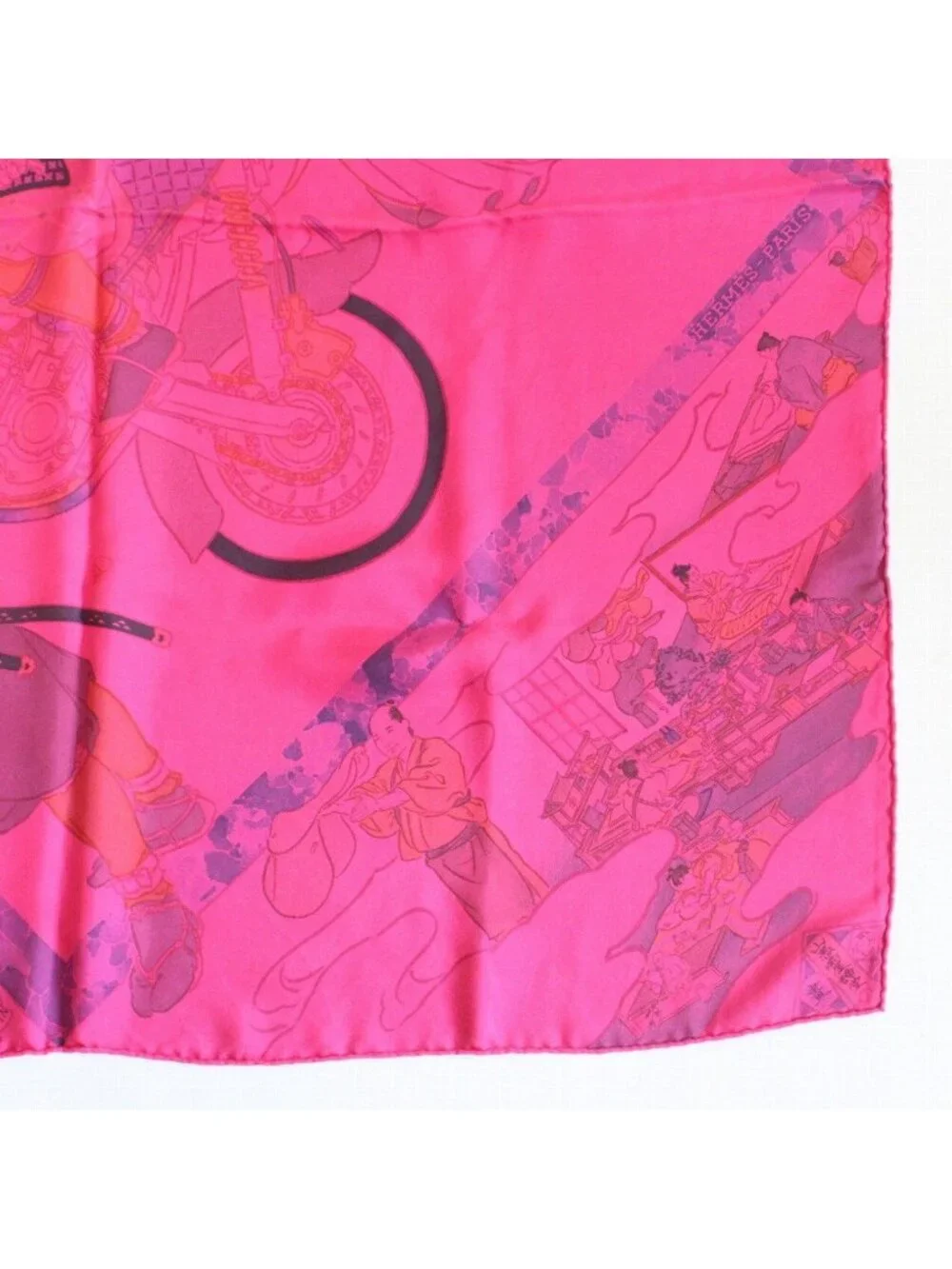Hermes Carre 90 Scarf Craftsmen Dip Dye Pink Silk 100% Pawn